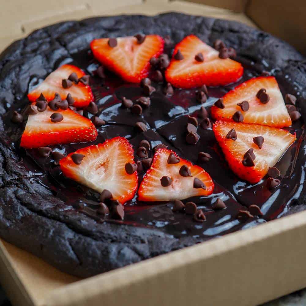 Chocolate Covered Strawberry Dessert Cookie Butter Pizza