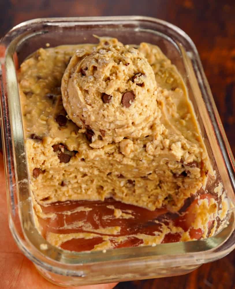 No Bake Protein Oatmeal Chocolate Chip Cookie Dough